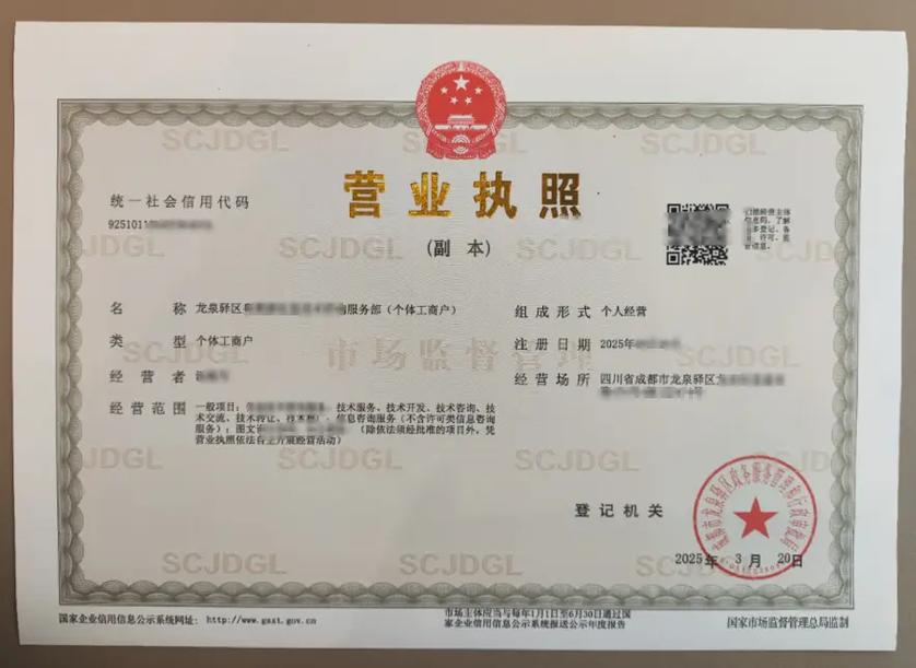 成都龍泉驛區(qū)個體工商戶注冊及稅務咨詢服務指南